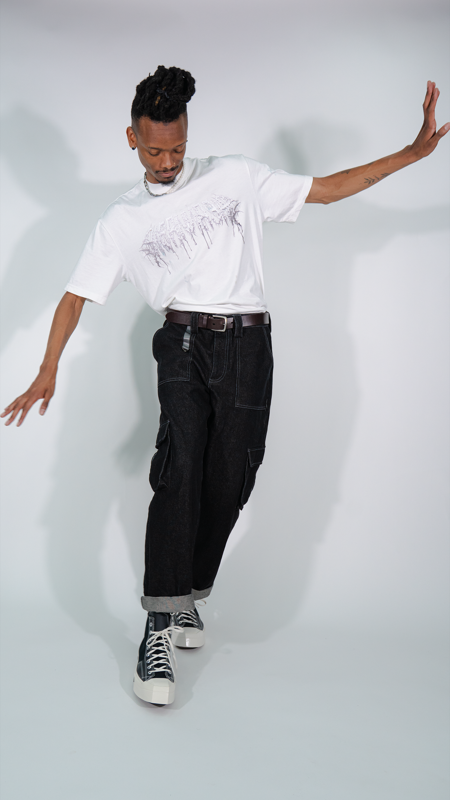 Wide-Leg Denim Cargo